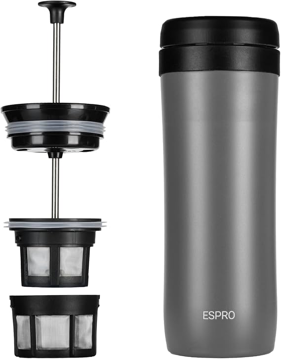 Espro Travel Coffee Press, Stainless Steel, 12 oz