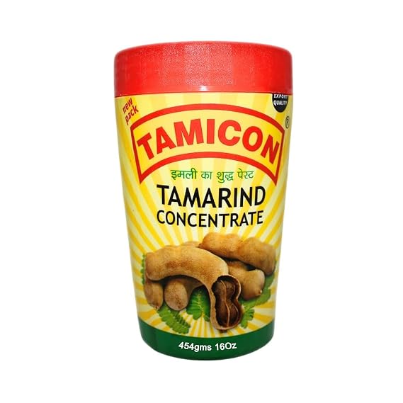 Tamicon Tamarind Concentrate | Sweet & Sour Tamarind Paste | Authentic South Indian Style Flavor | Perfect for Curries, Sauces, Dips & Soups | 16.01 Oz (454gm)