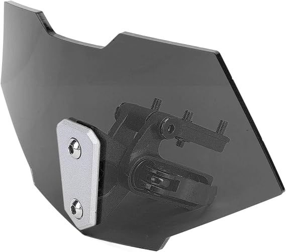 Motorcycle Windshield Extension, Universal Acrylic Heightened Adjustable Clip On Wind Deflector Windscreen Extension, Wind Deflector Extender (Smoky Black)