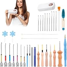 Punch Needle Embroidery Kit | Adult Craft Punch Needle Set, Ergonomic Craft Punch Needle Supplies Kit for Towels, Clothes, Quilts, Pillows, Rugs
