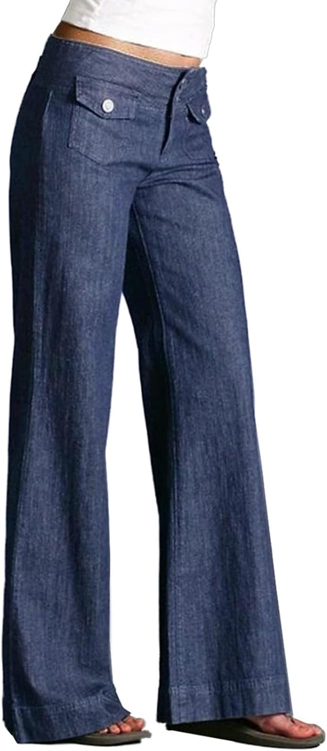 Straight Leg Jeans for Women Jeans Poket Pants Mid Casual Denim Lace Womens Jeans Clothes for Women Black Pants for