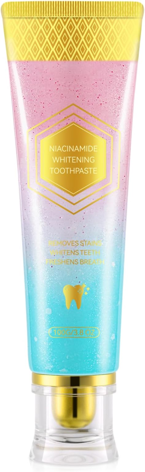 Niacinamide Whitening Toothpaste 100g, Niacinamide Intensive Teeth Whitening Toothpaste, Stain Removal Complete Care, Repair and Protect Teeth, Freshes Breath and Brightens Tooth (100g(Pack of 1))