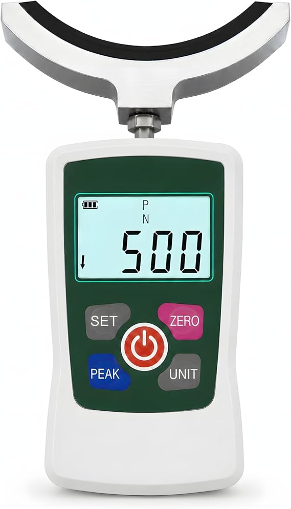 500N Digital Muscle Strength Tester, Handheld Dynamometer with Peak Hold