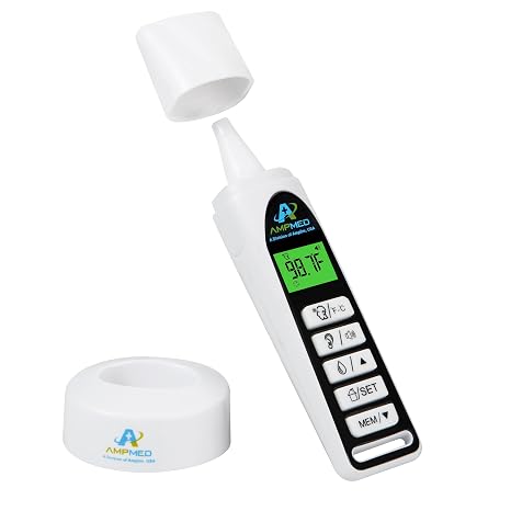 Baby Forehead & Ear Thermometer and Stand, White