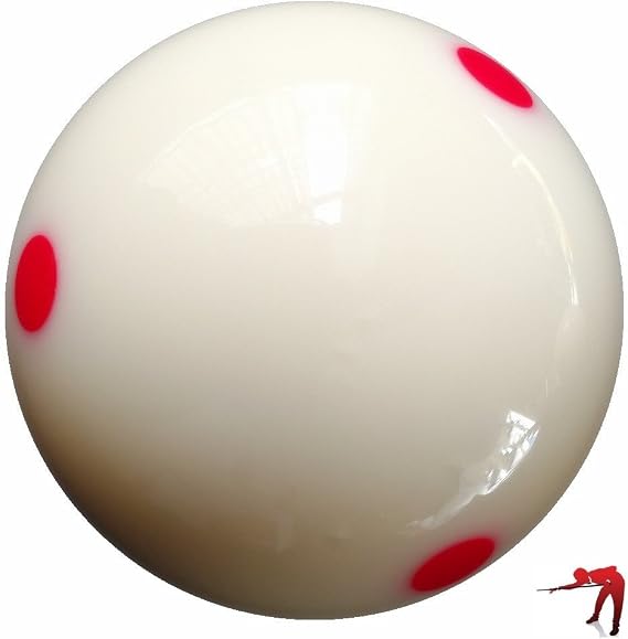 Loto AAA-Grade PRO Cup Standard Pool-Billiard Cue Ball with 6 Dots (2-1/4'', 6 oz) (Red)