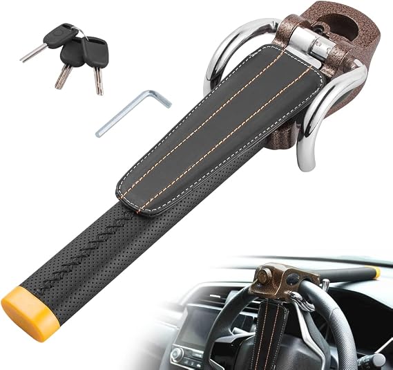 Car Steering Wheel Lock Heavy Duty Anti-Theft Device and Car Security Lock Universal Fit Vehicle Truck with 3 Keys