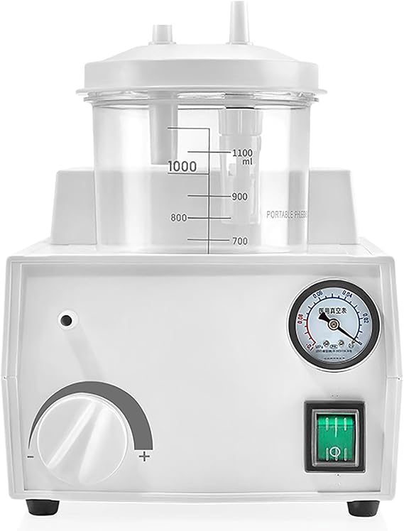 Portable Suction Unit Machine, Portable Mucus Secretion Machine, Maximum Negative Pressure 0.075MPa, Stepless Pressure Regulation, 11L/min Medical Aspirator, Saliva Suction Machine Device