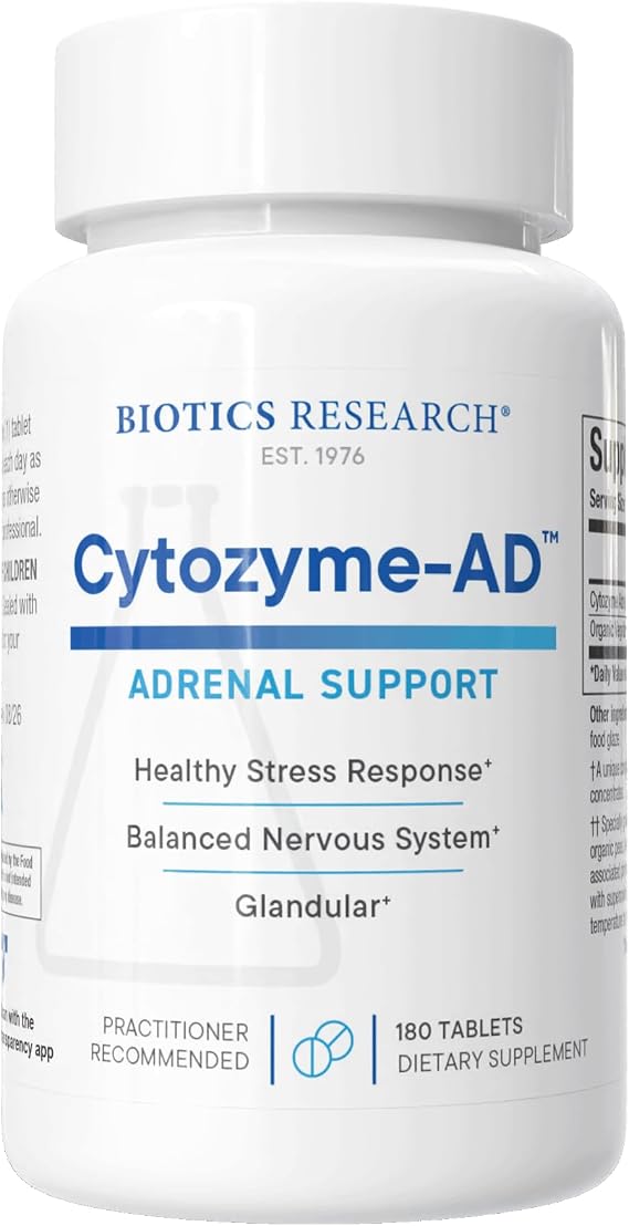 BIOTICS RESEARCH Cytozyme-AD Adrenal Support Supplement Men Women 180Tabs