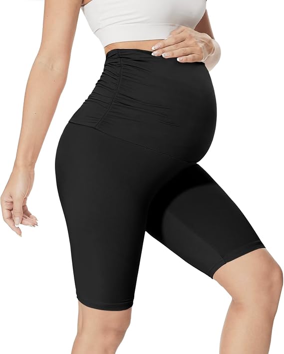 QGGQDD Maternity Cycling Shorts Over Bump for Yoga Workouts Women UK