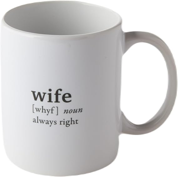 Tableau Wife Mug, 11-Ounce, White, Set of 4