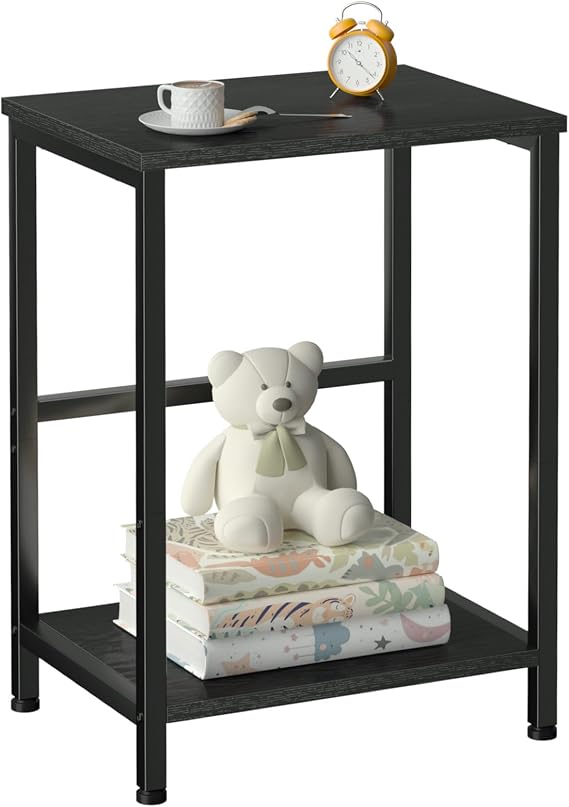 AMHANCIBLE Side Table, Bedside Table, 2-Tier Coffee Table for living room