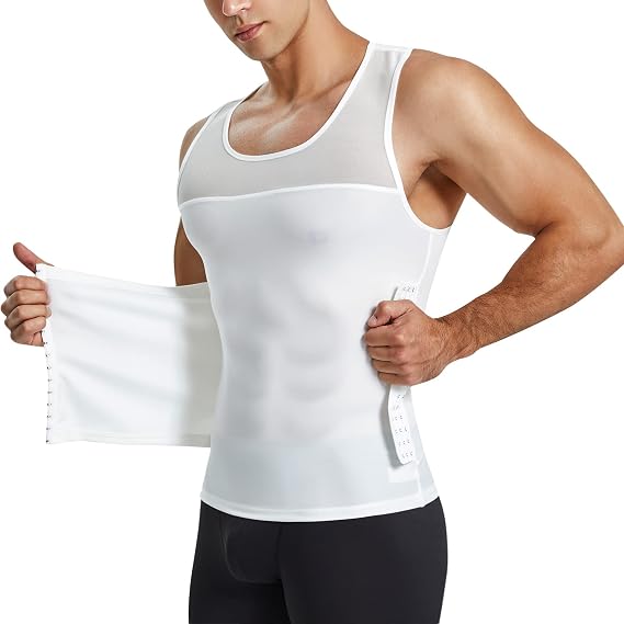 Compression Shirts for Men Shapewear Chest Abdomen Control Body Shaper Slimming Undershirt Workout Vest Tank Top