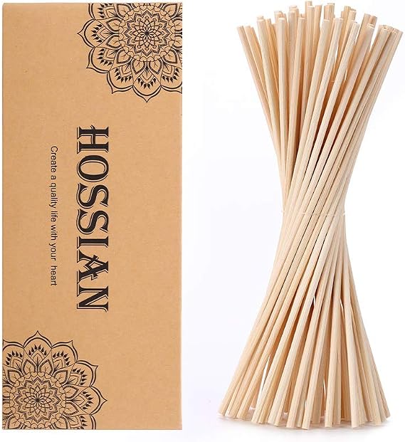 HOSSIAN Reed Diffuser Sticks,-Diffuser Sticks-Reed Diffuser- Reed Sticks Aroma Diffuser Sticks for Aroma Fragrance(100 PCS) (Natural Wood Color 7.87 Inch)