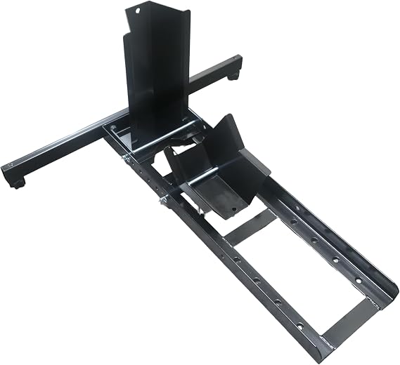 MaxxHaul Motorcycle Wheel Chock HeavyDuty Steel Front Tire Stand Fits 15" to 22" Wheels Self Locking Cradle for Trailers Garages and Shops 1800 lb Capacity Black Powder Coat (70271)