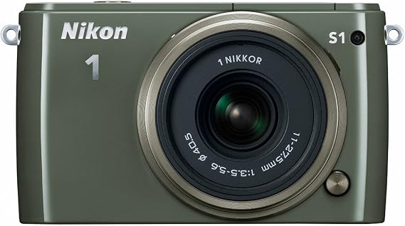 Nikon 1 S1 10.1 MP HD Digital Camera with 11-27.5mm VR 1 NIKKOR Lens (Khaki)