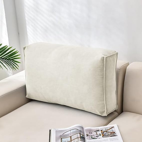 Couch Back Cushions Pillows, Large Sofa Back Cushions Headboard Pillows Throw Pillows Waist Cushion Comfort Reading Pillow Lumbar Support Pillow (Beige,24x18x5inches)
