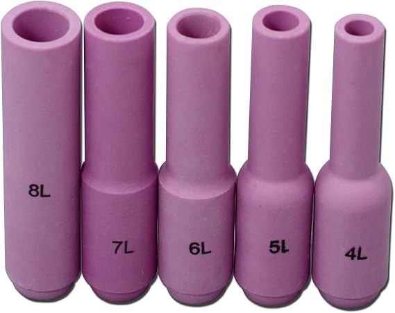 RIVERWELD TIG Alumina Nozzles Ceramic Cups 4L#, 5L#, 6L#, 7L#, 8L# 5pcs