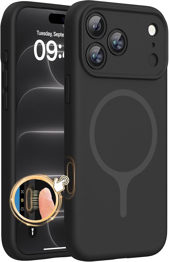 Miracase Silicone & Magnetic for iPhone 18 Pro Max Case, Black
