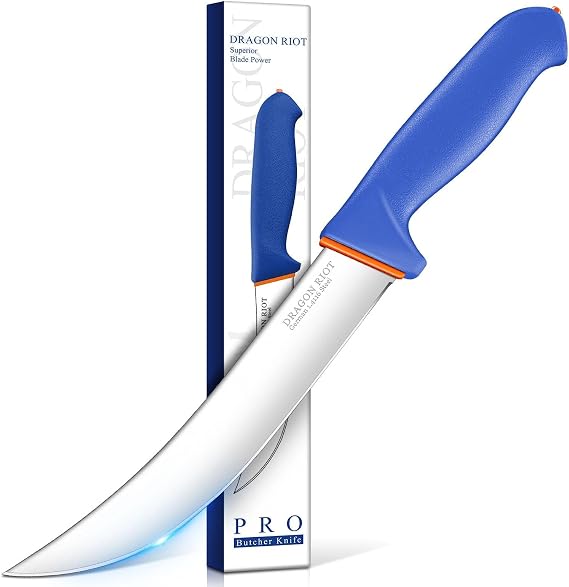 DRAGON RIOT 8 Inch Butcher Breaking Knife, High Carbon Stainless Steel