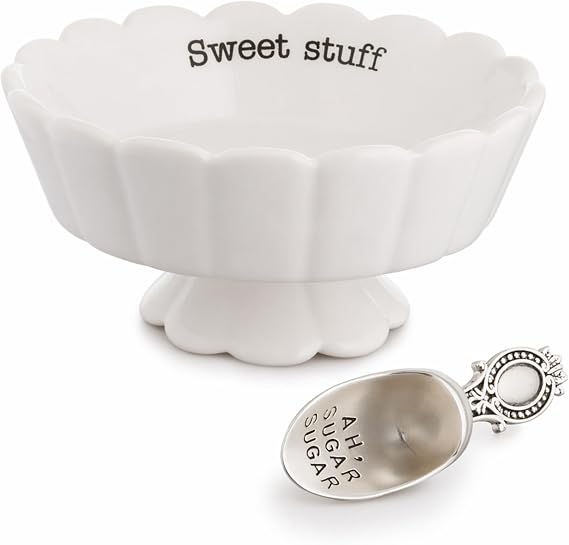 Mud Pie Candy Dish Set Sweet Stuff, Candy Bowl | Small Candy Dish With Novelty Spoon