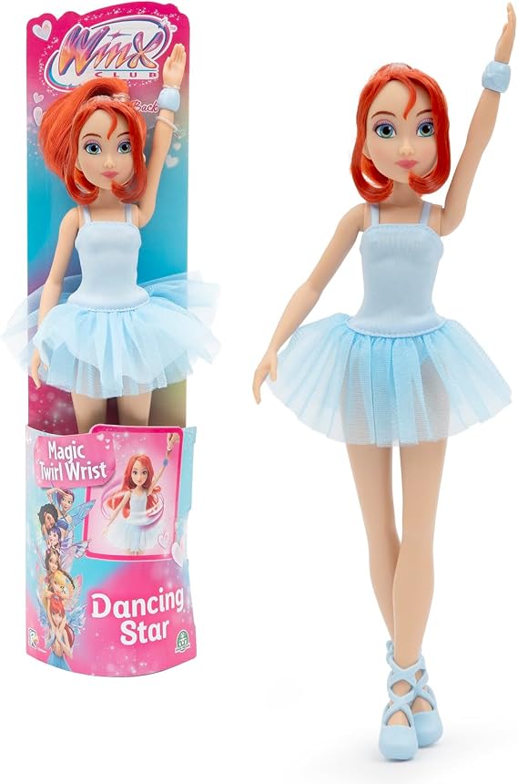 Winx Club Bloom Ballerina Doll 27 cm, Articulated Dancing Star with Spinning Wrist Action, Ballet Outfit & Removable Shoes, Poseable Toy for Girls & Boys Age 3+