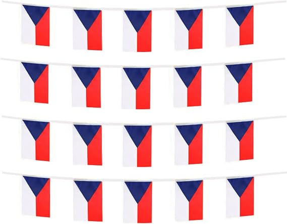 The Czech Republic Banner Flag String, Czech Republic Mini Flag Small Banner, for Party, Shops And Bars Decorations, Outdoor Decorations. (the Czech Republic)