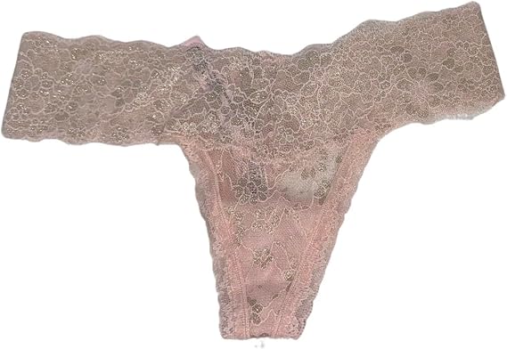Victoria's Secret Shimmer Lace-Up Thong Panty Color Pink New