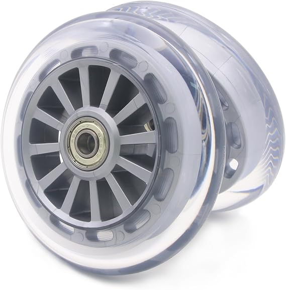 2Pcs 110mm Scooter Wheels - 110mm Pro Kick Scooter Wheels Replacement Pair-Plastic Core for Razor Fuzion Scooters (Silver)