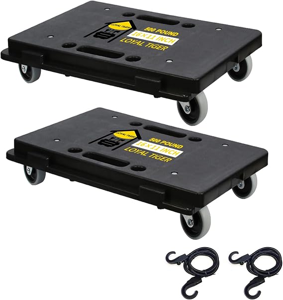 LOYAL TIGER Moving Furniture Dolly 2-Pack, Connectable 500lbs Flat Cart