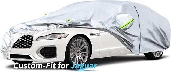 Custom-Fit for Jaguar Car Cover, 7 Layers Car Cover Waterproof All Weather for Automobiles, Outdoor Full Cover Rain Sun UV Protection with Zipper (for Jaguar C-X16)