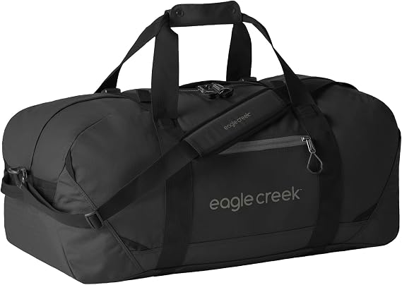 Eagle Creek No Matter What Duffel Bag, 60L, Black | Water-Resistant Duffel for Lightweight Travel, Adjustable Shoulder Strap, Multiple Carry Options, Recycled Fabric