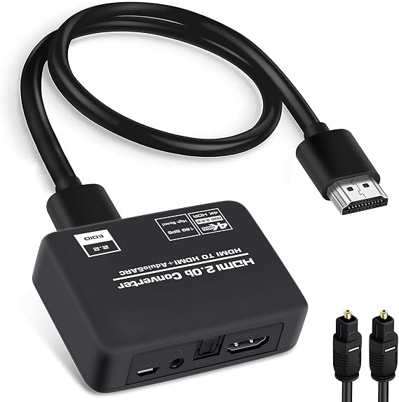 avedio links HDMI Audio Splitter, 4K, 60Hz, HDMI Audio Splitter, Supports HDMI 2.0b/ARC, Optical Digital/SPDIF/3.5mm Jack Stereo, High Resolution for Blu-ray, TV Box, Splitter, Delivers Immersive