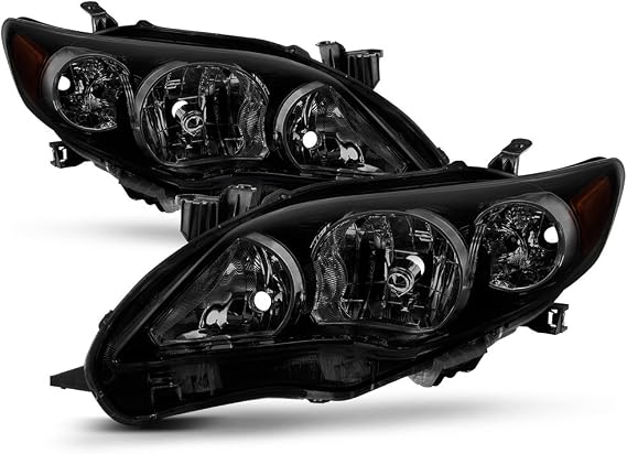 ACANII - For Black Housing Smoke Lens 2011 2012 2013 Toyota Corolla Headlights Headlamps Driver + Passenger Side