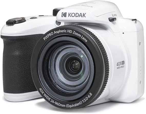 KODAK PIXPRO AZ405 20MP Digital Camera, 40x Optical Zoom, AA, OIS, White