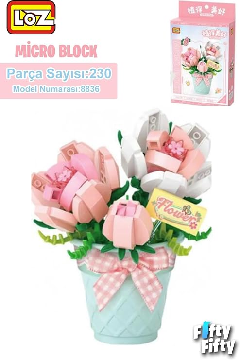 LOZ Micro Block Serisi Çiçek Buketi 230 Parça Oyuncak Yapım Seti FFLZ-8836