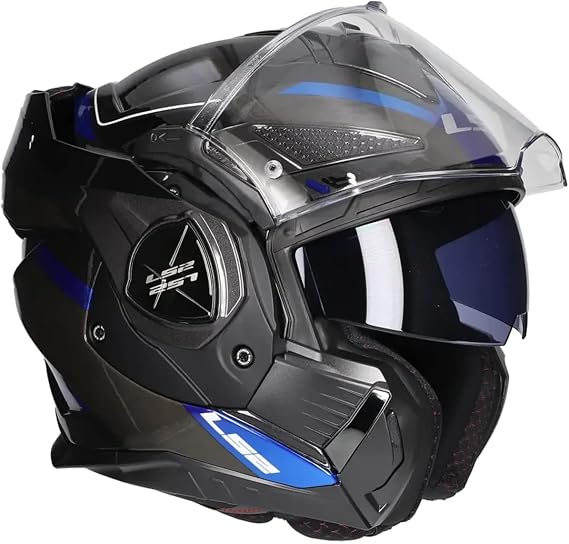 LS2, Klapphelm Motorrad ADVANT X SPECTRUM Black Titanium Blue,
