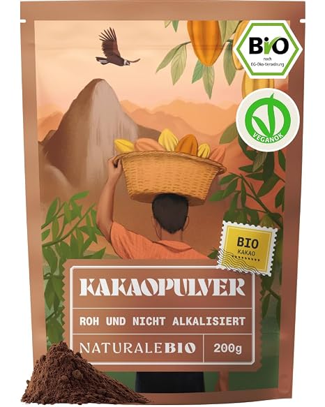 NaturaleBio Cocoa Powder Organic 200 g. Organic Cacao Powder. Natural and Pure from Raw Cocoa Beans. Unsweetened. Magnesium and Phosphorus Source. Tested for Heavy Metals
