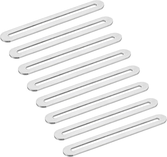 sourcing map Adjustable Flat Mending Plate Support 6.1"x0.75" Silver 8Pcs