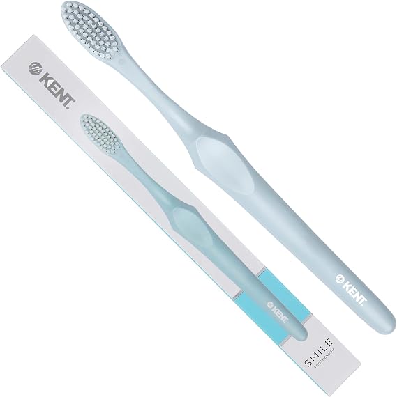 KENT Smile Extra Soft Toothbrushes for Adults with Silver Infused Triple Tipped Bristles, Soft Bristle Toothbrush for Sensitive Gum Massaging and Maximum Hygiene (Blue)