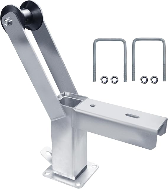 Adjustable Galvanized Trailer Winch Stand | with Roller & U-Bolts | Compatible with 3" W x 4" H Trailer Tongue Winch Stands