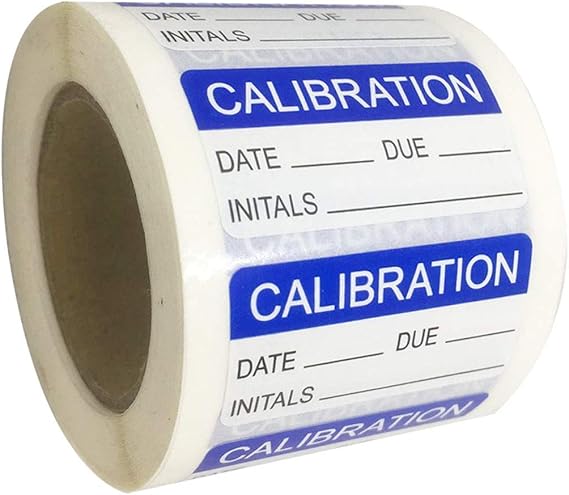 Calibration Labels, 3/4 x 1 1/2 Inch in Size for NIST Calibration, ISO-900 Calibration, Quality Control 500 Adhesive Stickers on a Roll(Blue)