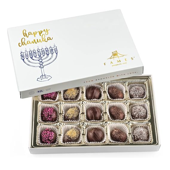 Kosher Hanukkah Chocolate Gift Box - Limited Edition Chanukah Candy for Gifting - Premium Dairy Free Chocolates - Ideal for Corporate Holiday Treats and Hanukkah Gifts