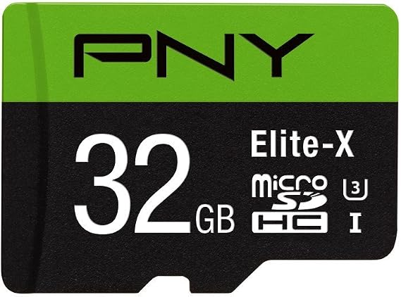PNY Elite-X 32GB microSDHC Card with Adapter-UHS-I, U3 - up to 90MB/sec (P-SDU32U390EX-GE)
