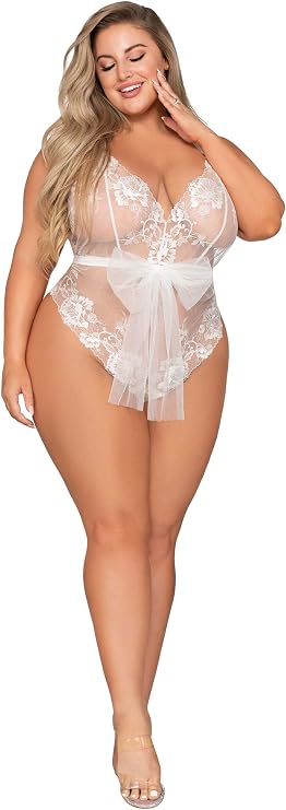 Women's White Bow Teddy