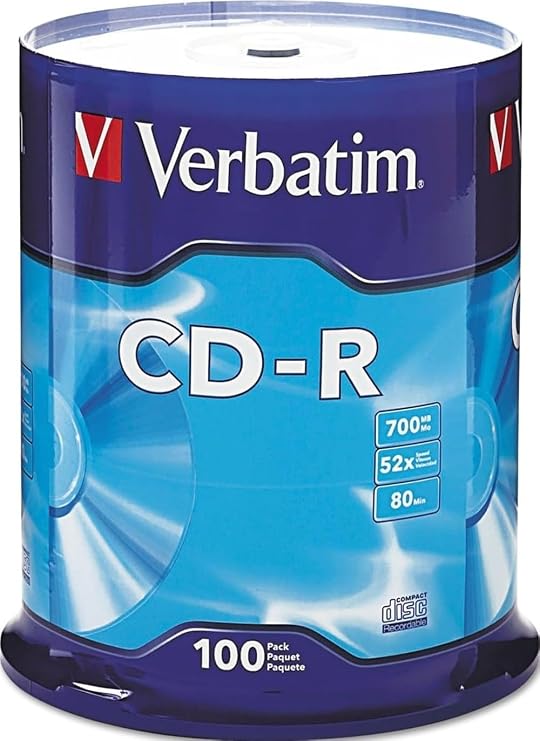 Verbatim CD-R Blank Discs 700MB 80 Minutes 52X Recordable Disc for Data and Music - 100pk Spindle Frustration Free Packaging
