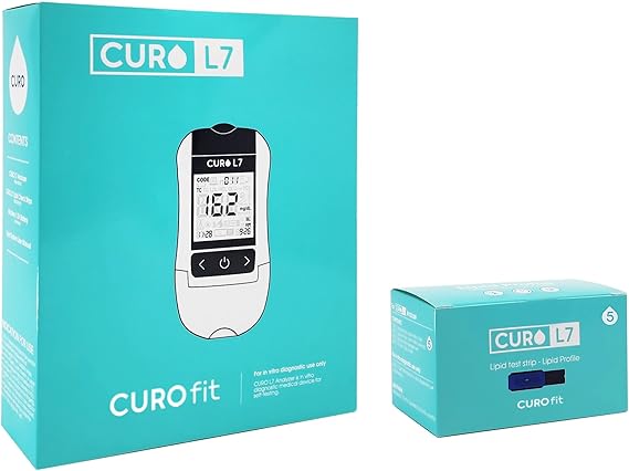 Portable Cholesterol Testing Kit Easy at-Home Use-Instant 6-in-1 Lipid Panel Results in Minutes- Total, HDL, LDL, Triglycerides