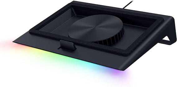 Razer Laptop Cooling Pad - Smart Cooling Laptop Stand for 14 to 18 Laptops - Airtight Pressure Chamber (Custom Fan Curves 3-Port USB-A Hub Multifunctional Keys) Black