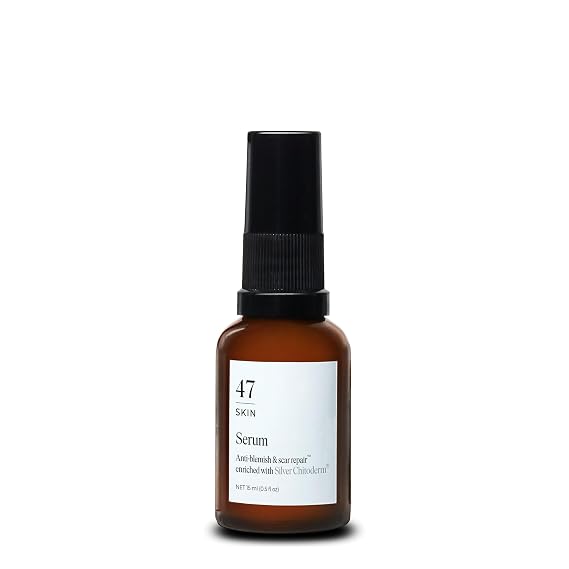 47 Skin | Hydrating Face Serum with Silver Chitoderm for ALL Skin Types | | Clears Acne, Prevents & Heals Breakouts & Blemishes, Repairs Scars | Moisturises and Nourishes For Smooth Skin | 15ml