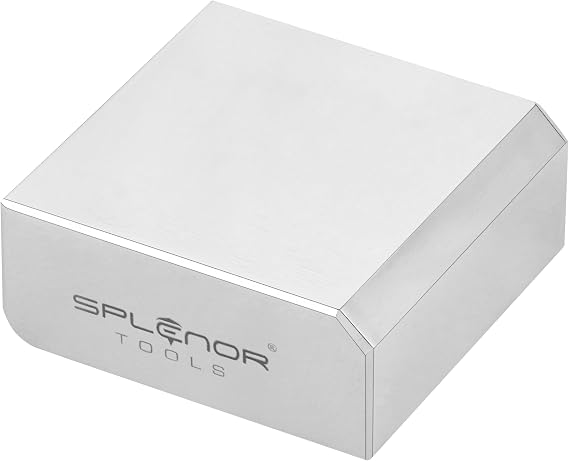Splenor Tools Steel Bench Block - Flat Anvil Jewelers - Solid Metal Bench Block for Jewelry Repairing & Metal Stamping