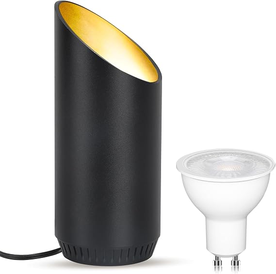 Uplighter Floor Lamp for Living Room, 1 Pack 6W GU10, 3000K Black [Energy Class F]
